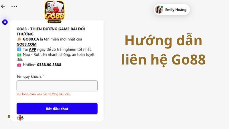 Hướng dẫn liên hệ Live chat GO88 nhanh chóng