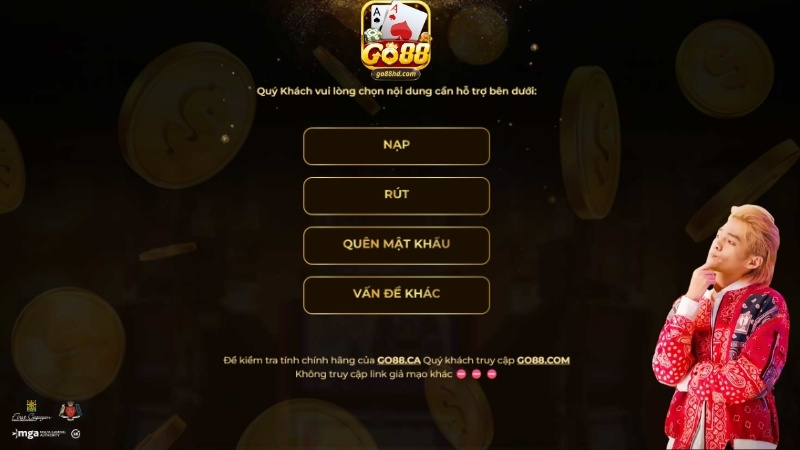 Những vấn đề được xử lý qua Live chat GO88