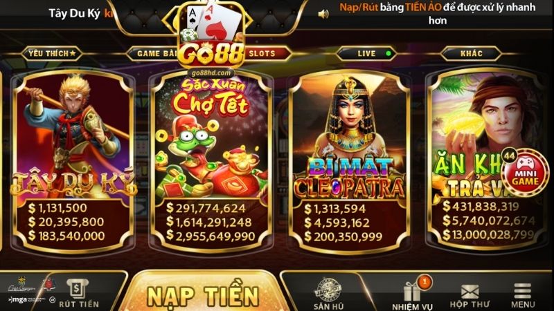 Tổng quan về sảnh game nổ hũ GO88